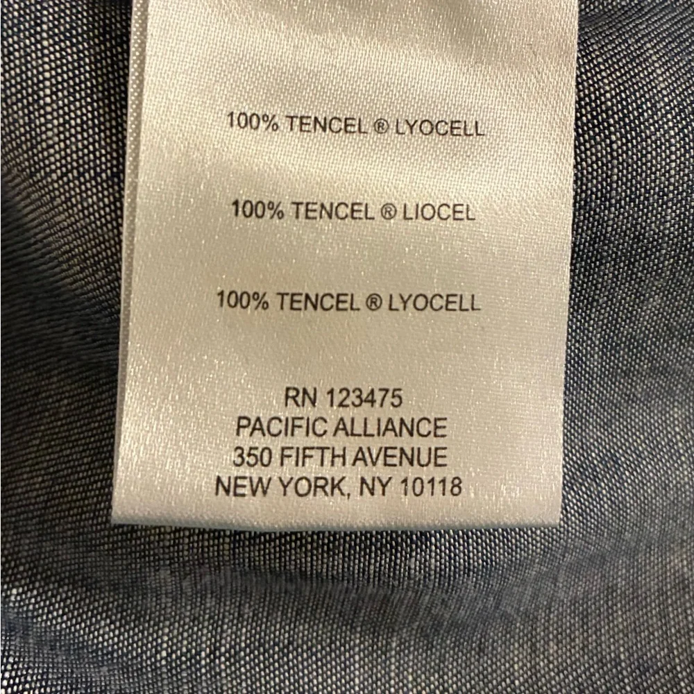 Ellen Tracy Chambray Blue Drawstring Cuffed Ankle Pants Tencel EUC S Classic - Picture 11 of 12